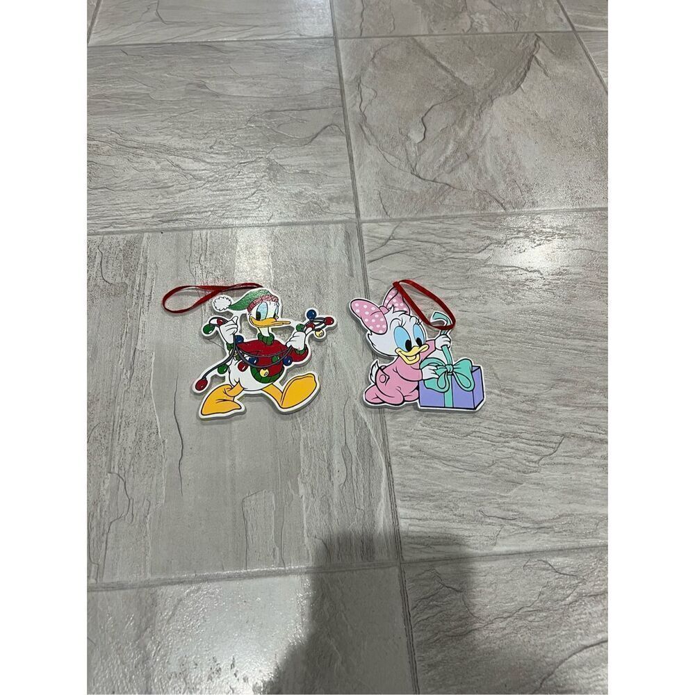 Disney Donald Duck And Baby Daisy Dock Christmas Ornaments